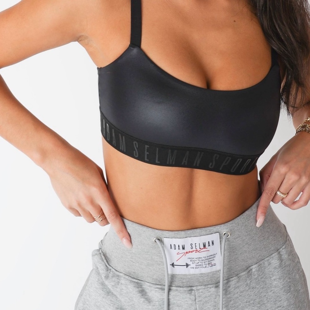 Adam Selman Sport Liquid Spandex Sports Bra, size XS